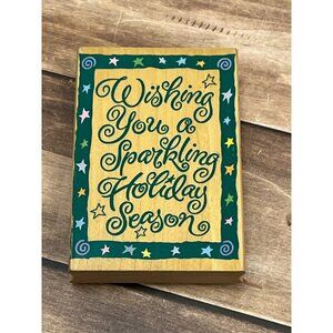 1996 HERO ARTS H1130 SPARKLING SEASON  RUBBER STAMP HOLIDAY CHRISTMAS WISH